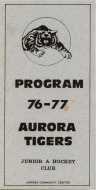 1976-77 Aurora Tigers game program