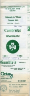 1981-82 Cambridge Shamrocks game program