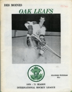 1970-71 Des Moines Oak Leafs game program