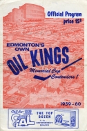 1959-60 Edmonton Oil Kings game program