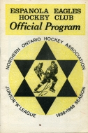 1968-69 Espanola Eagles game program