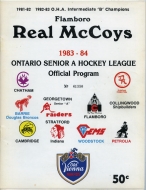 1983-84 Flamboro Real McCoy's game program