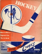 1951-52 Hershey Bears game program
