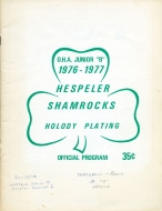 1976-77 Hespeler Shamrocks game program