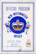 1955-56 New Westminster Royals game program