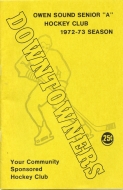 1972-73 Owen Sound Downtowners game program