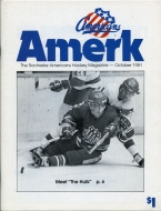 1981-82 Rochester Americans game program