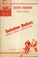1947-48 Saskatoon Quakers game program