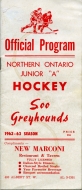 1962-63 Sault Ste. Marie Greyhounds game program