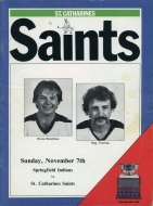 1982-83 St. Catharines Saints game program