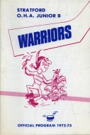 1972-73 Stratford Warriors game program