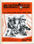 1975-76 Streetsville Derbys game program
