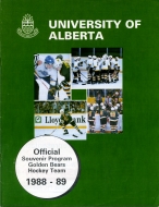 1988-89 U. of Alberta game program