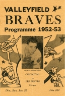 1952-53 Valleyfield Braves game program