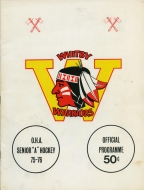 1975-76 Whitby Warriors game program