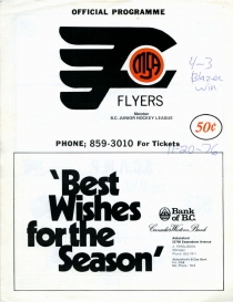 Abbotsford Flyers 1976-77 game program