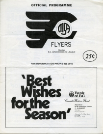Abbotsford Flyers 1977-78 game program