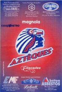 Asbestos Aztecs 1999-00 game program