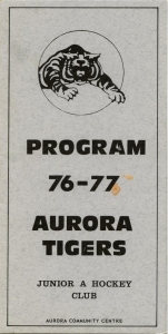 Aurora Tigers 1976-77 game program
