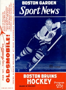 Boston Bruins 1956-57 game program
