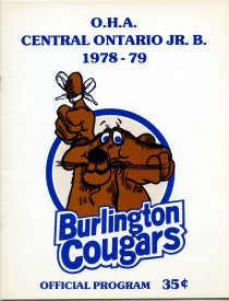 Burlington Cougars 1978-79 game program