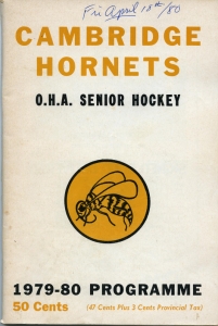 Cambridge Hornets 1979-80 game program
