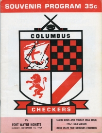 Columbus Checkers 1967-68 game program