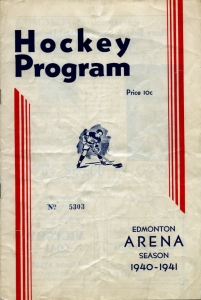 Edmonton Flyers 1940-41 game program