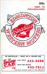 Edmonton Western Movers 1969-70 game program