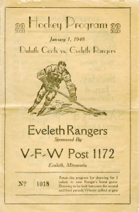 Eveleth Rangers 1947-48 game program