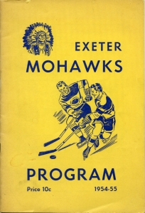 Exeter Mohawks 1954-55 game program