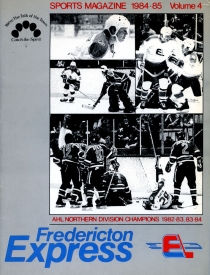 Fredericton Express 1984-85 game program
