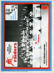 Georgetown Raiders 1982-83 game program