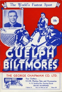 Guelph Biltmores 1953-54 game program