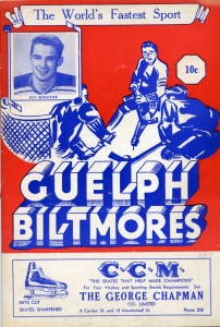 Guelph Biltmores 1954-55 game program