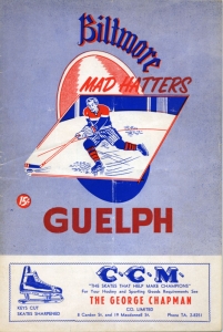 Guelph Biltmores 1956-57 game program