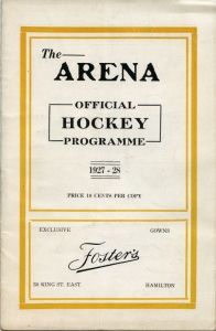 Hamilton Tigers 1927-28 game program