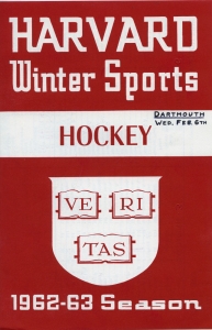 Harvard University 1962-63 game program