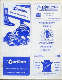 Hawkesbury Hawks 1978-79 game program