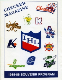 Indianapolis Checkers 1985-86 game program