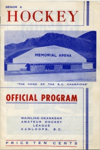 Kamloops Elks 1950-51 game program