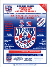 Kitchener Rangers 1994-95 game program