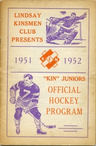 Lindsay Kin Juniors 1951-52 game program