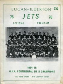 Lucan-Ilderton Jets 1975-76 game program