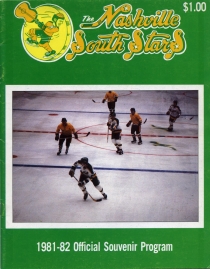 Nashville South Stars 1981-82 game program