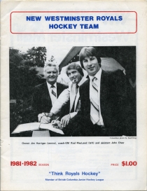 New Westminster Royals 1981-82 game program