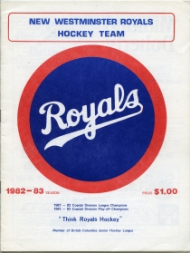 New Westminster Royals 1982-83 game program