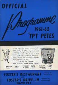 Peterborough Petes 1961-62 game program