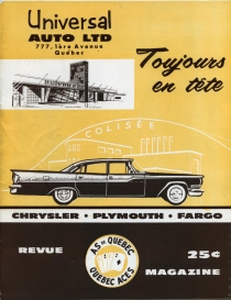 Quebec Aces 1958-59 game program