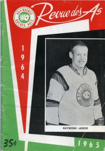 Quebec Aces 1964-65 game program